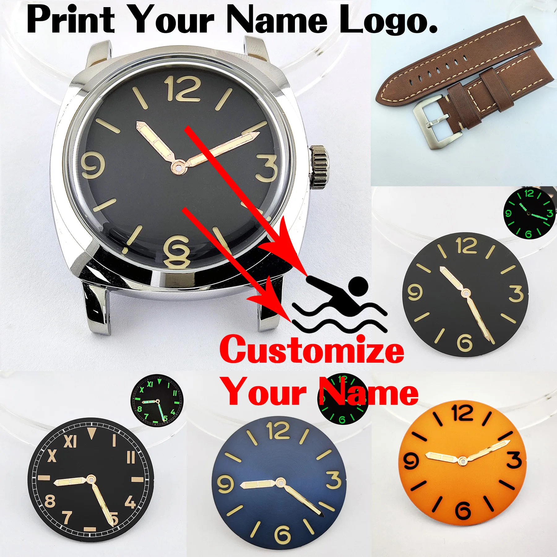 Shell Orologio In Acciaio Inox Da 45mm For ST36. Custodia For - Foto 11