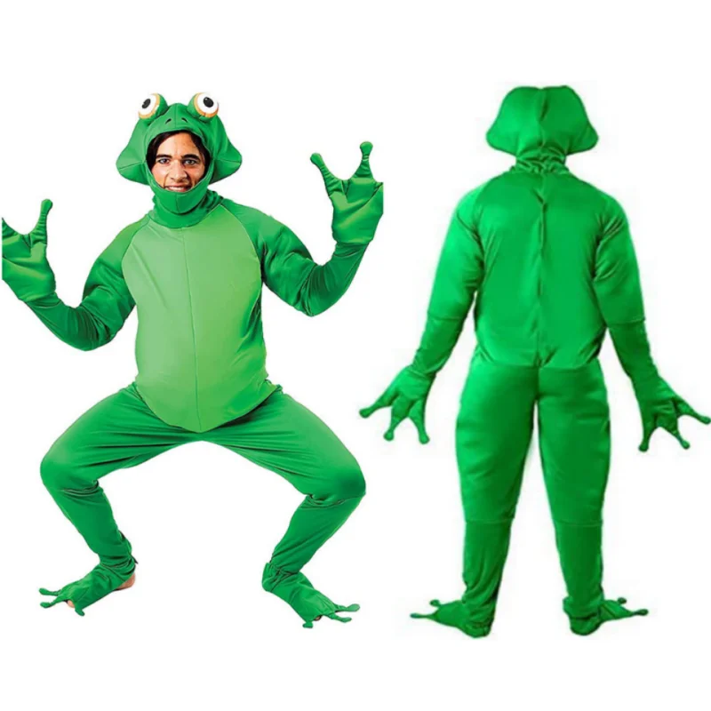 

2023 New Frog Prince Costume Cosplay Animal Role Bodysuit Adult Unisex Set Halloween Masquerade Party Performance Stage Prop