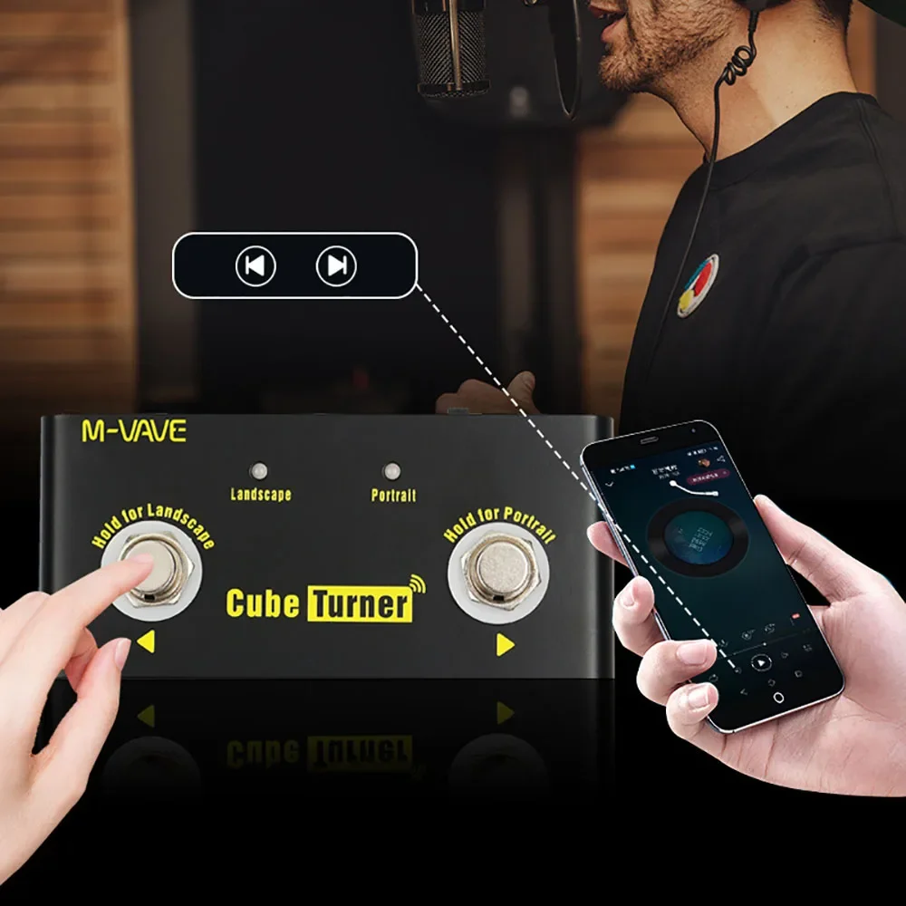 Guitar Effects Processors Cube Turner LOOP Cube Turner Wireless Page Turner Pedal Built-in Battery Music Effects Processors Looper for iPad iPhone