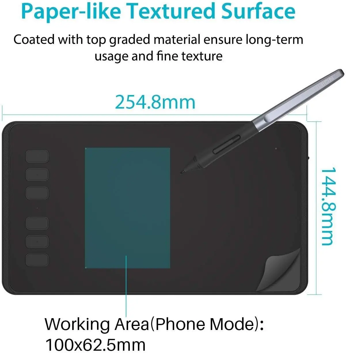 HUION H640P Drawing Graphics Tablets with Press Keys Battery