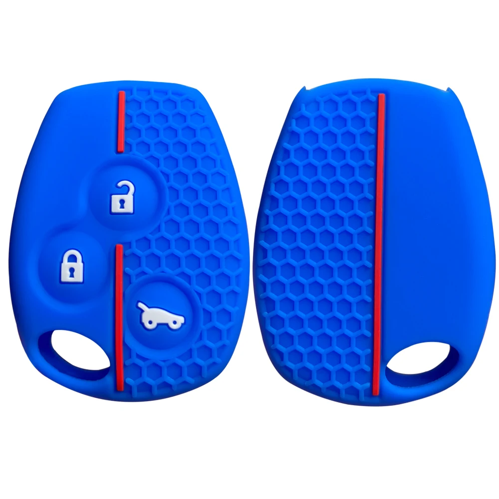 3 버튼 실리콘 탄소 섬유 키 케이스 Fob Renault Traffic Logan 2 Vivaro Primastar Movano Nissan Terrano Benz Smart Fortwo