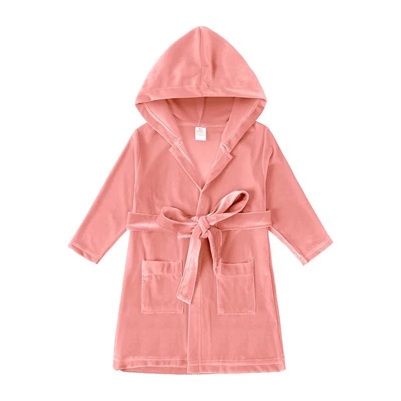 knee length dresses for ladies Heart Print Luxury Soft Hooded Robe main image 1