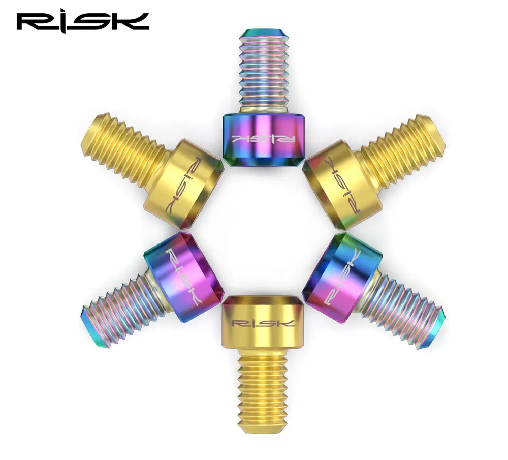 Risiko MTB Fahrrad 2 stücke V Brems Draht Befestigungs Bolzen Straße Fahrrad C Bremse Innen Linie Feste Schraube TC4 Titan M6 * 10mm Draht Drücken Schrauben – Detail 4