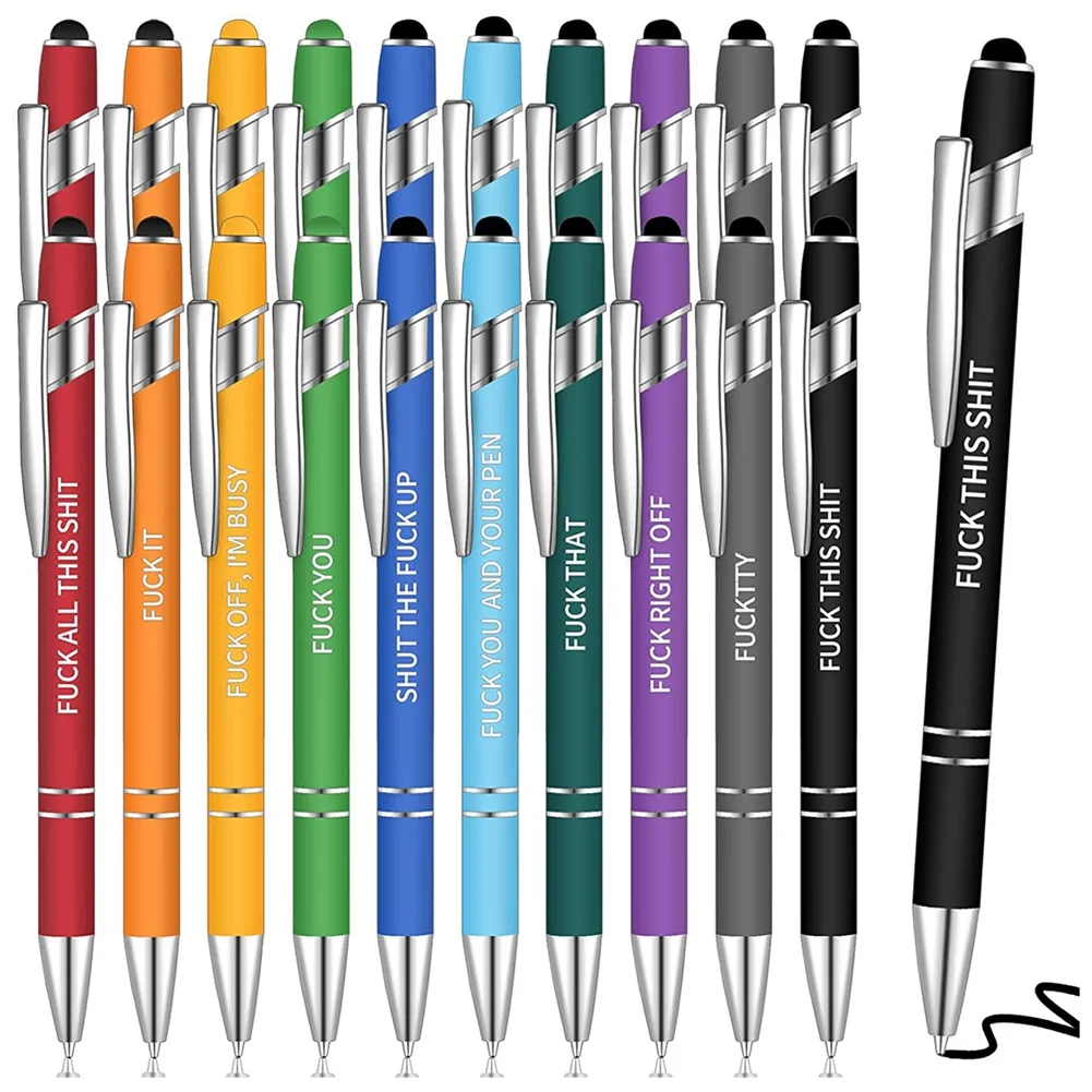 Office Pens Funny Ballpoint Pens Motivational Pens Quotes Pen Vibrant Pens  Black Ink 5Pcs - AliExpress