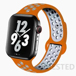 Silicone Sport Strap for Apple Watch Bands - Vibrant & Durable Bracelet (Orange - silver 34)