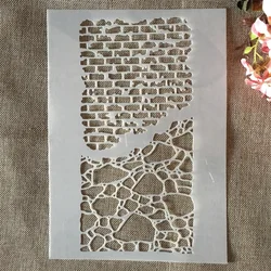 A4 29cm Brick Wall Mesh Net DIY Layering Stencils Painting Scrapbook Coloring Embossing Album Decorative Template