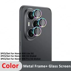 Enhanced HD Camera Protector with 3D Rear Glass and 9H Metal Ring Lens Accessories for Honor400 Lite Global (Colorful 03)