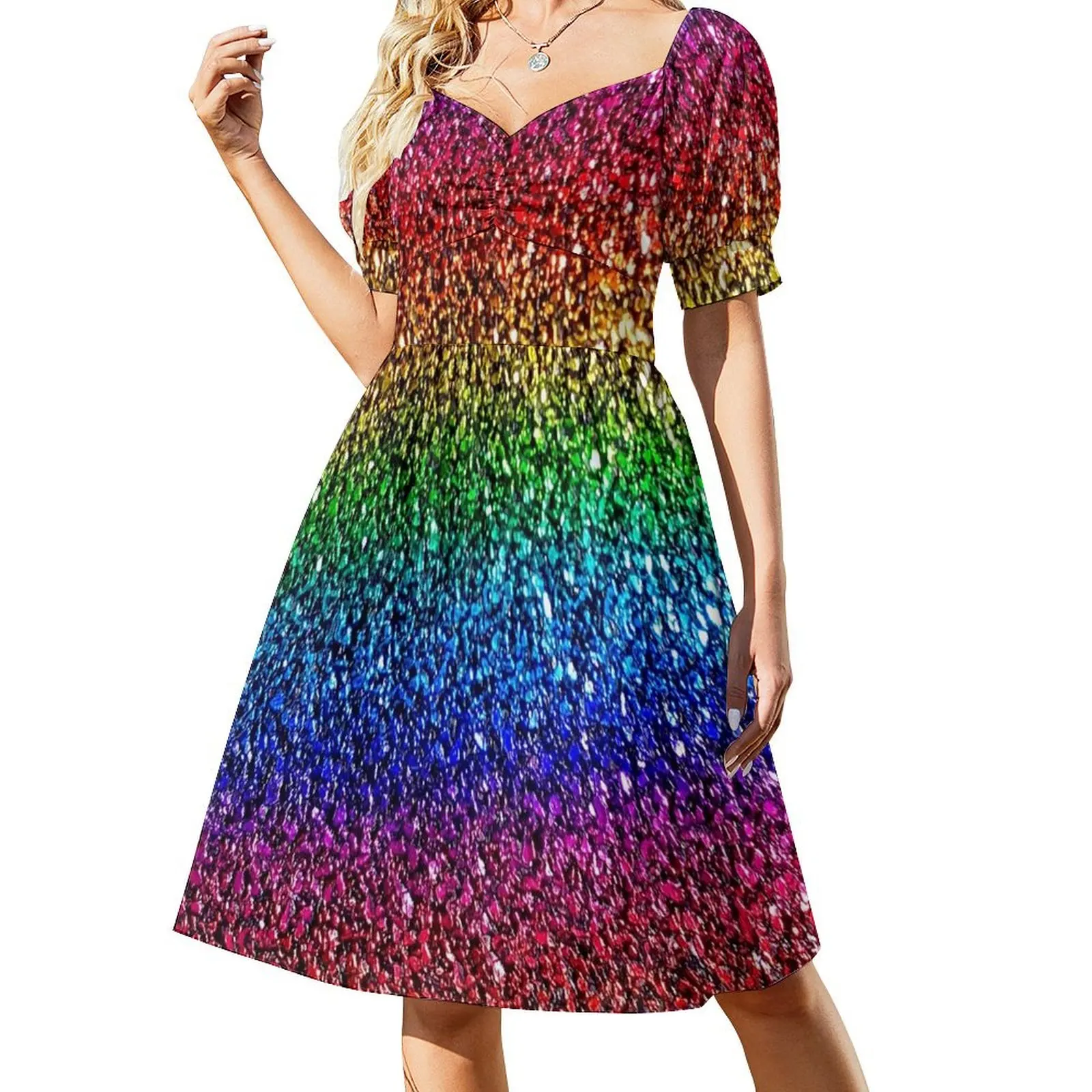 thumbnail image 1 of Vestido divertido de manga corta, vestido de cumpleaños para mujer, vestido largo de verano para mujer, vestido largo de verano para uso diario., 1 of 7