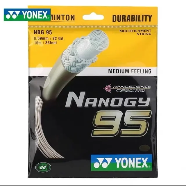 YONEX Badminton String Yonex BG95（0.69mm）NBG95 badminton Racket String BG95 Nanogy for Medium Feeling