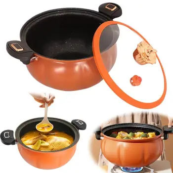 8L Pumpkin Micro Pressure Pot New Home Type Soup Pot Multifunctional Non Stick Pot Gas Stove Universal Soup Pot