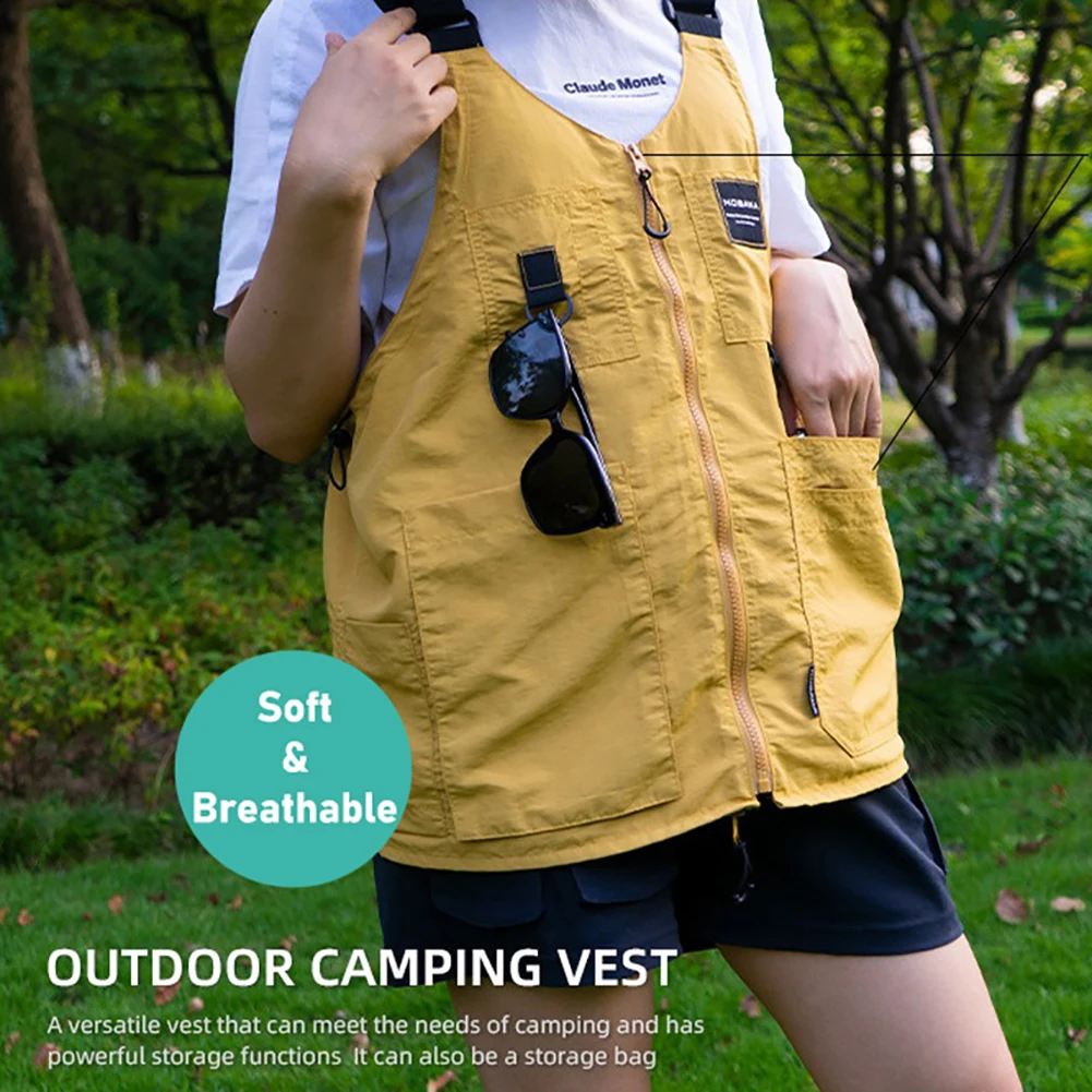 Camping Vest Sleeveless Shoulder Bag Multi Pocket Clothes Supplies For Fishing Work Travel Hiking Waistcoat Jacket Unisex cooling vest fisherman vest