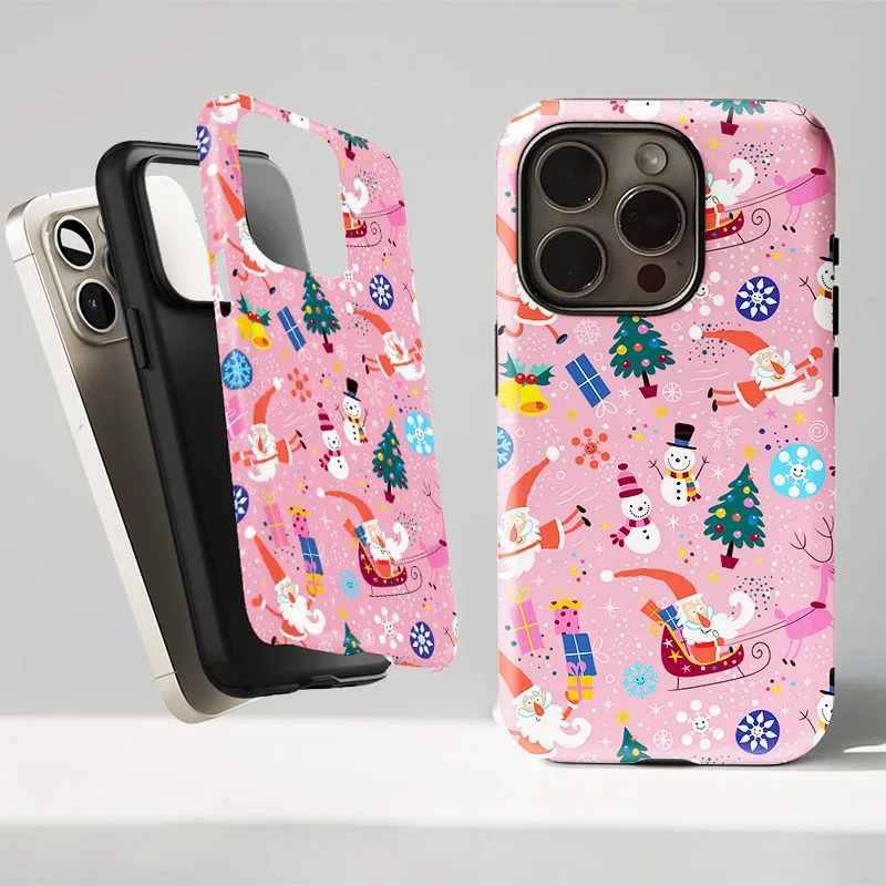 Christmas Snowflake Shockproof Phone Cover - 2-In-1 Film Shell Case