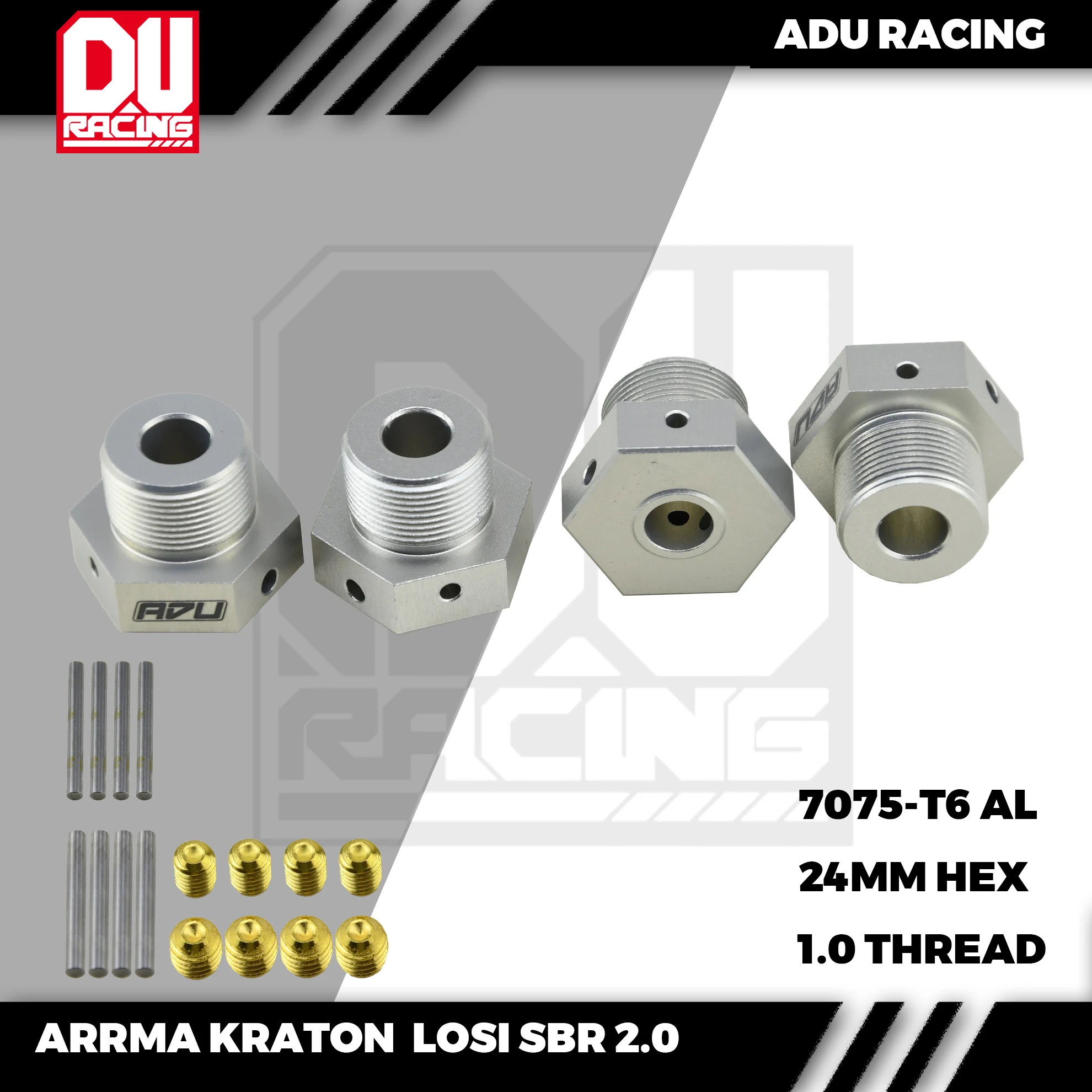 ADRRACING7075T624mmHEXHubAdapterFORARRMAKRATONOUTCASTLOSI