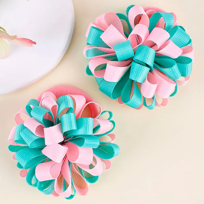 10 Elastici Capelli Con Fiocco Rosa - Fermacoda Per Donne, Ragazze E Bambine - Foto 3