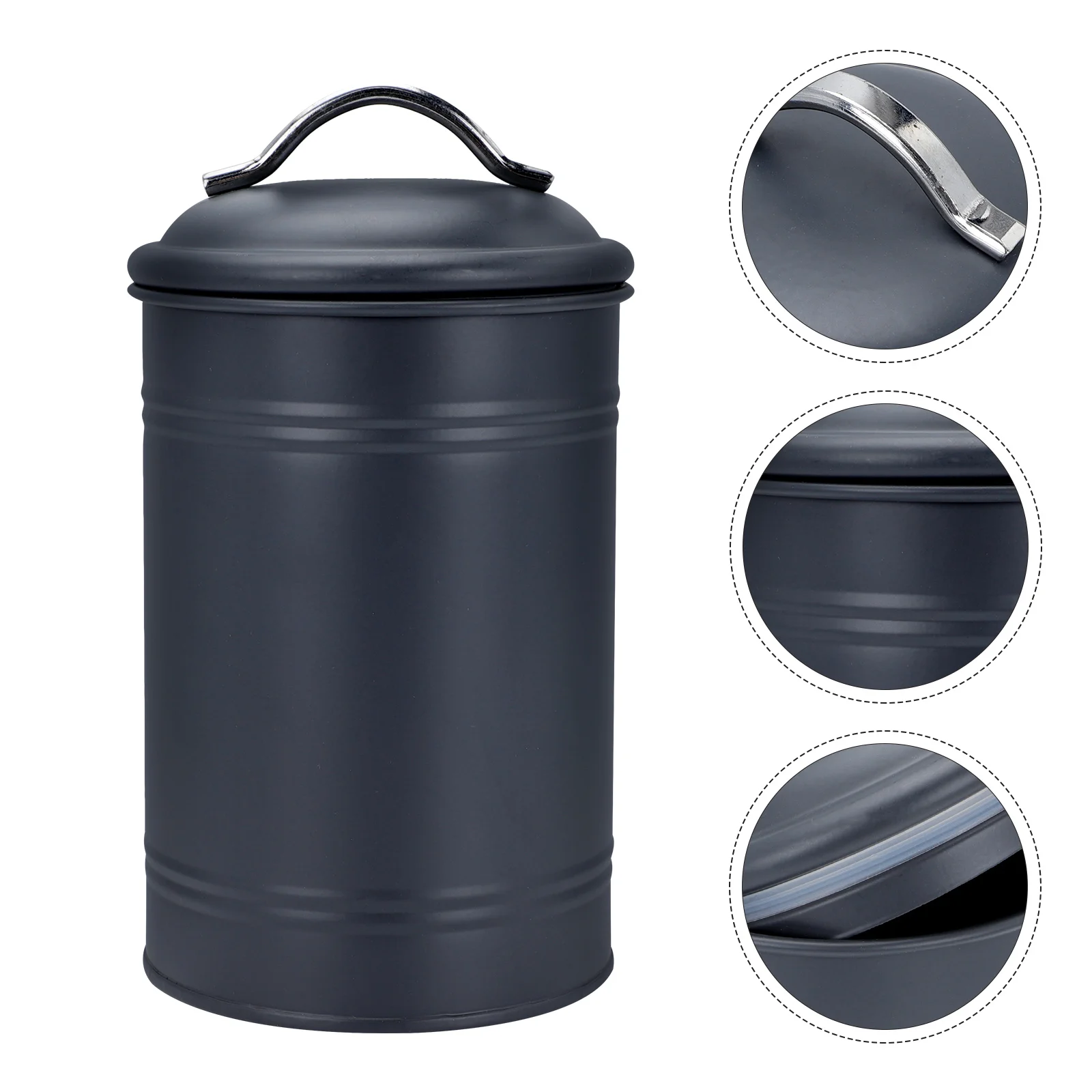 

Food Storage Jar Moister-proof Tea Can Reusable Container Coffee Candy Box Vintage with Lid Tin Empty Iron
