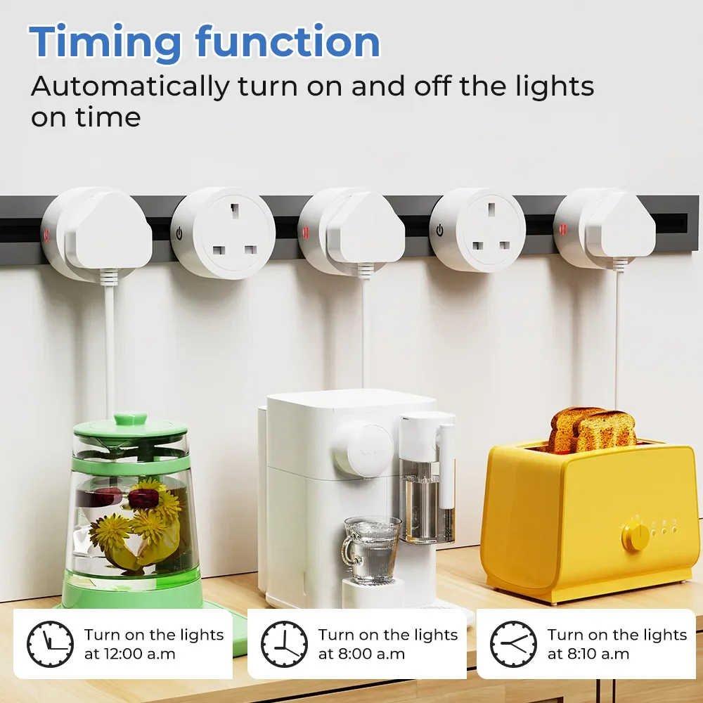Zigbee smart socket Tuya smart UK plug 16A 20A home power outlet energy monitor timing adapter voice control Google Home Alexa smart plug