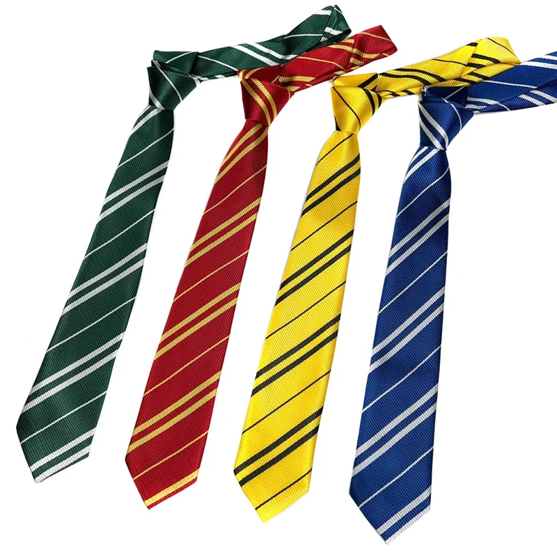 Casual Twill Krawatte Magic College Slytherin Krawatten Cosplay Kostüm Zubehör Malfoy Streifen Stil Krawatte Prop Halloween – Detail 1