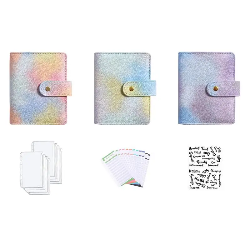 

2023 Budget Binder A7 PU Leather Notebook Cash Envelopes System Set Clip-On Binder Pockets For Money Saving Bill Organizer Gifts