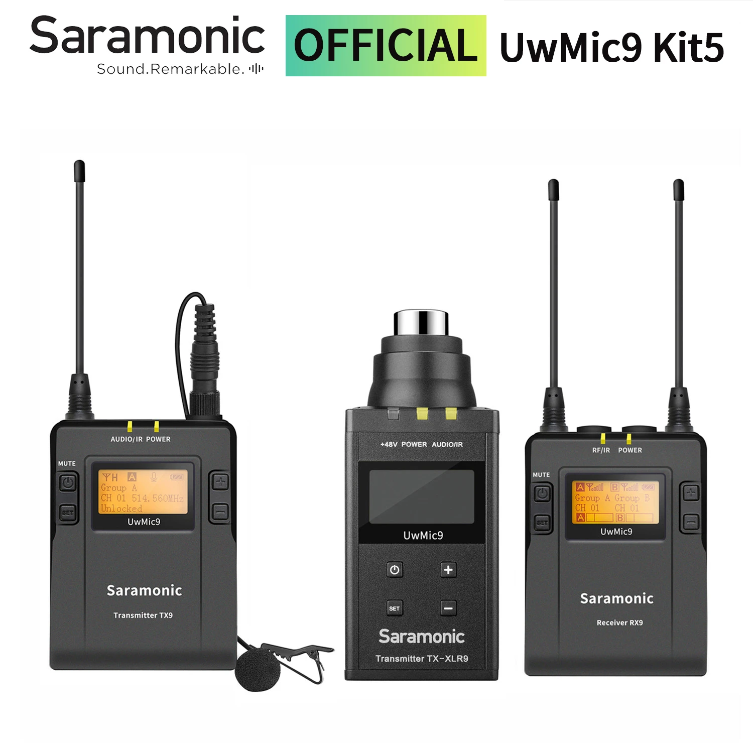 Saramonic UWMIC9 Kit5/kit6 UHF Wireless Condenser Microphone for PC Mobile Phone GoPro Smartphones DSLR Camcorder Amplifier gaming mic