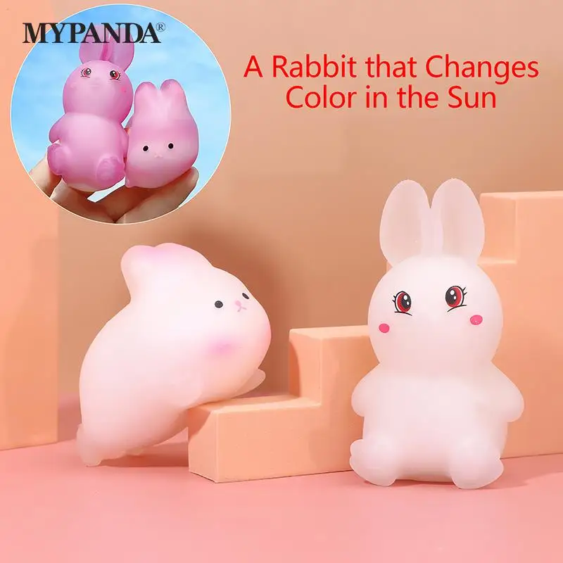 

Rabbit Stress Relief Toys Change Color Bunny Decompression Doll Squeeze Rising Fidget Toy Novelty Gift