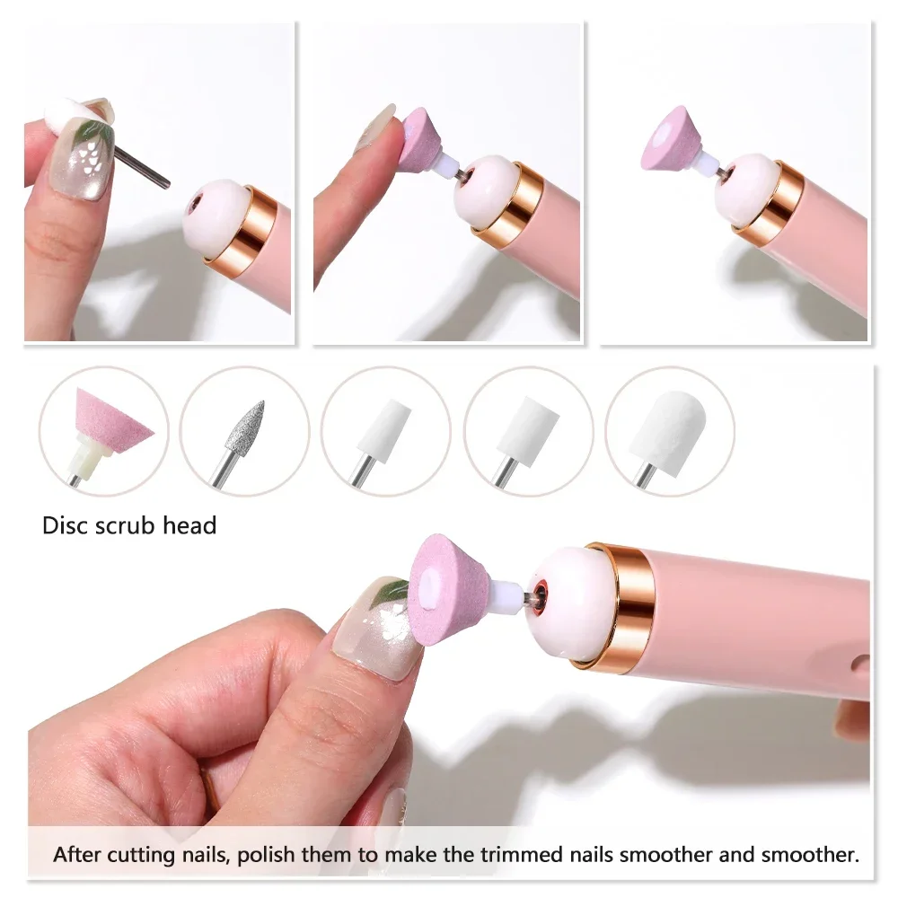 Electric Nail Drill Acrylic Electric Nail Drill Portable Nail Drill Machine Professional Bits for Nails