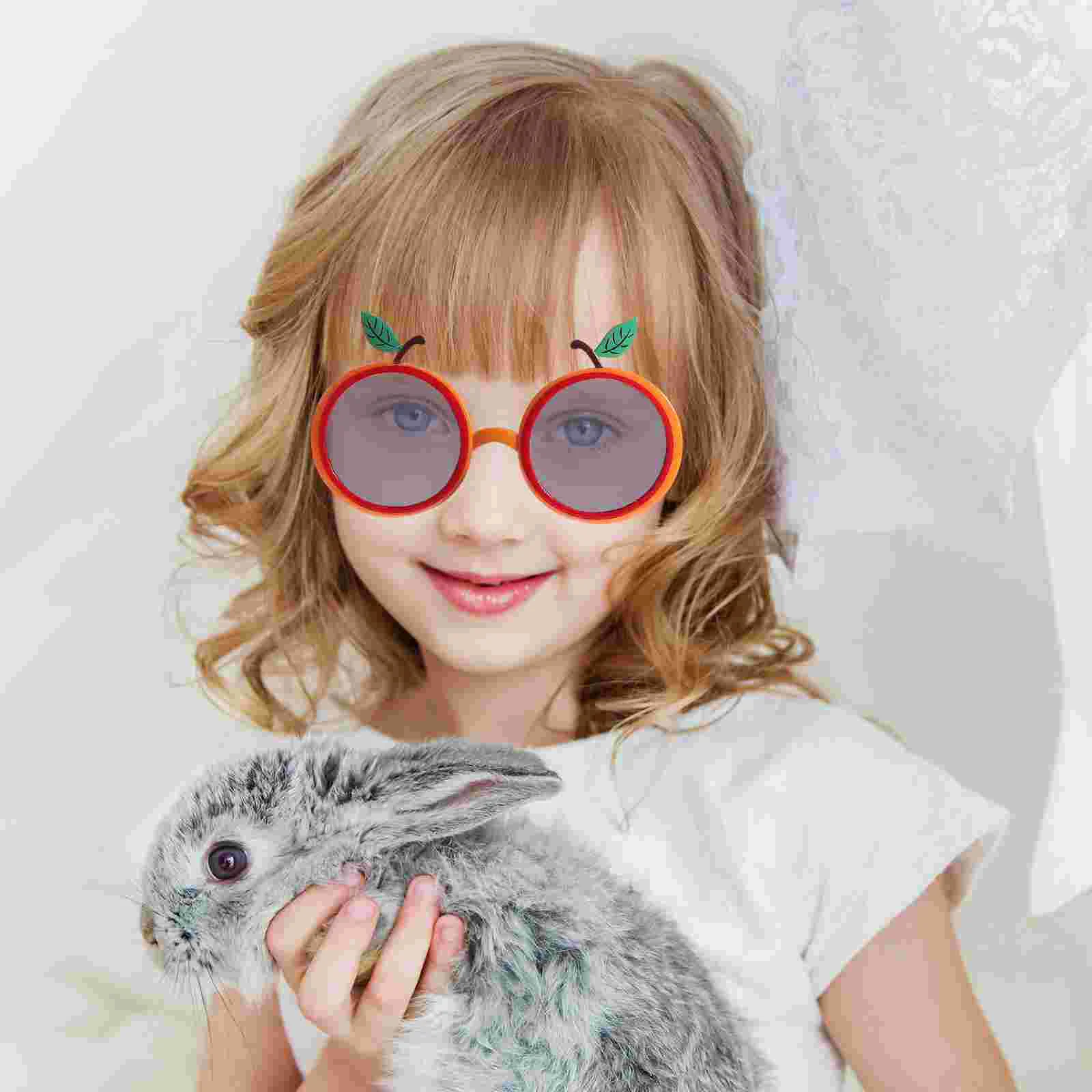 

4 Pcs Orange Shape Glasses Party Decorations Beach Sunglasses Eyewear Costume Props Aldult Plastic