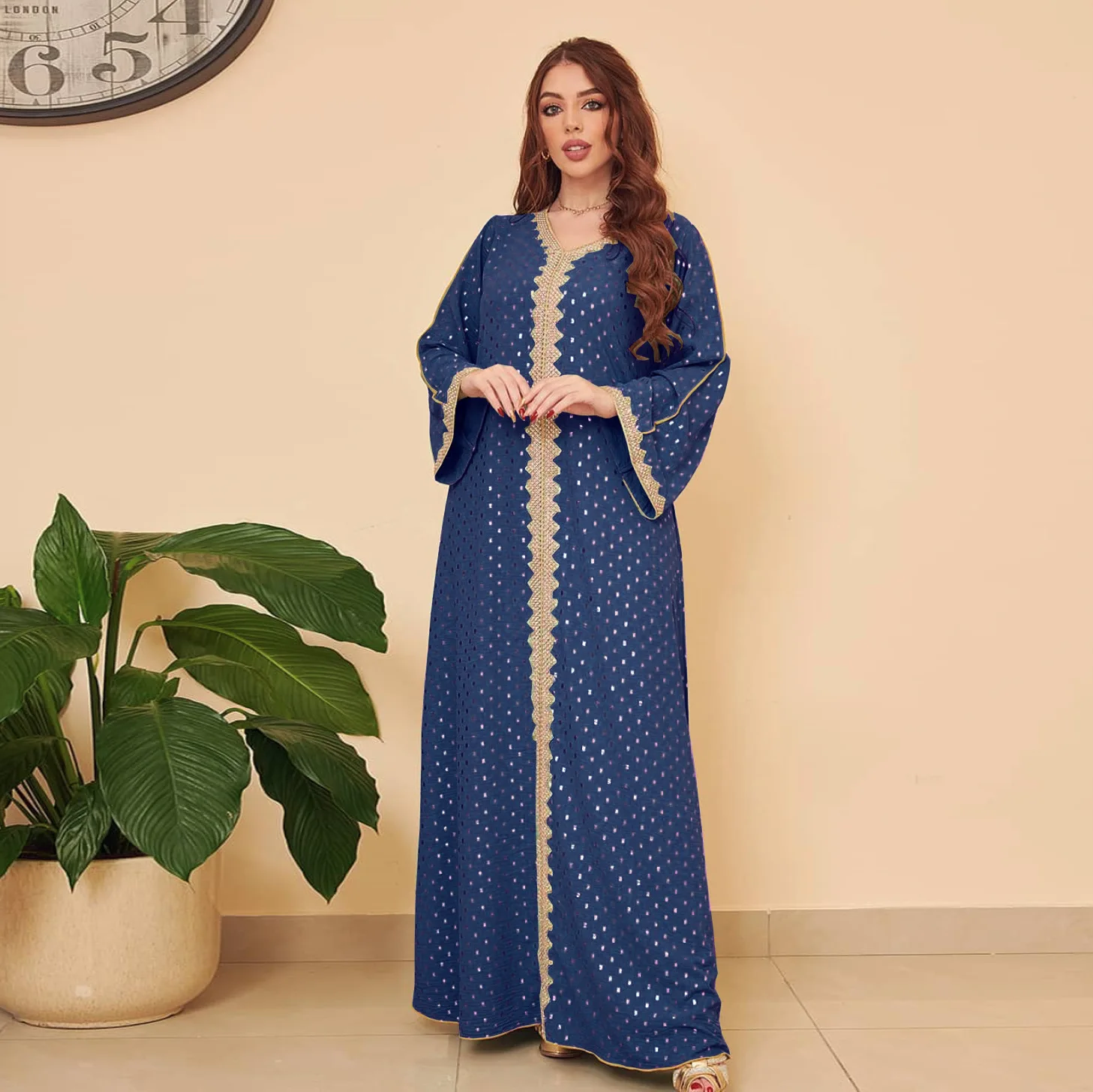 

Muslim Women's Dress 2023 Summer New Bronzed Dubai Robe