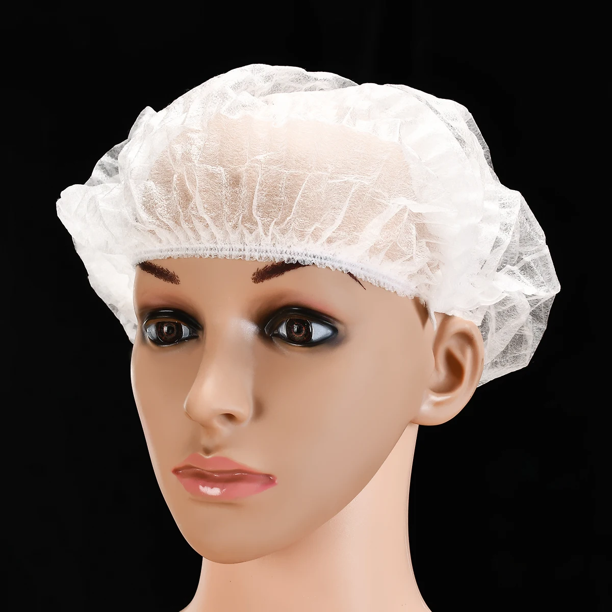 Pack of 50， 21-inch Disposable Non-woven Fabric Shower Cap Dustproof Breathable Headgear Beauty Salon Hair Cap 2