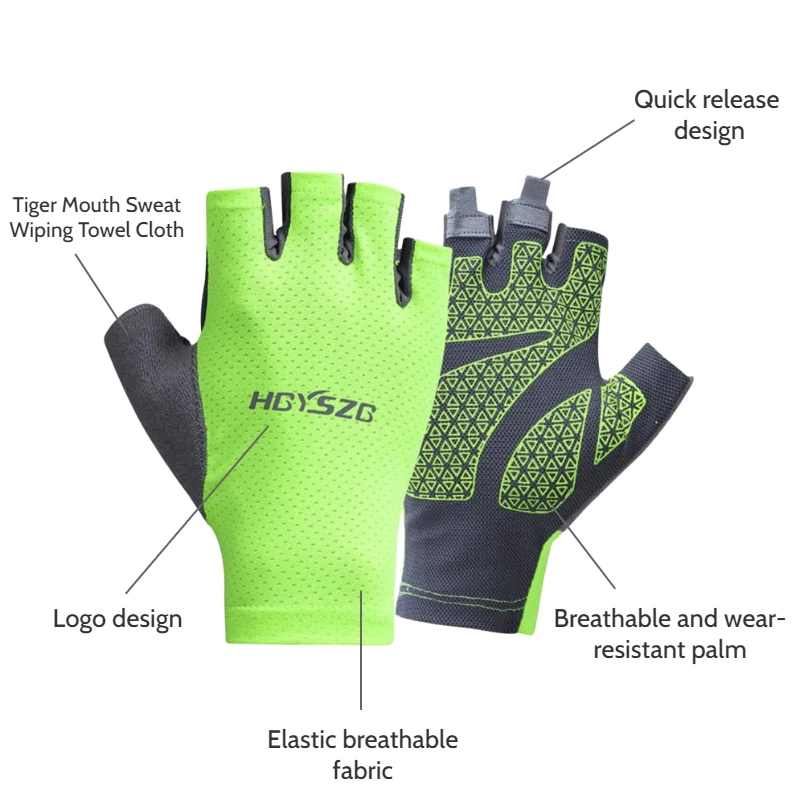 Outdoor Camping Motorcycle Gym Fitness Gloves Non-Slip Unisex Gloves Shockproof Fingerless Gloves Cycling Equipment Summer 6