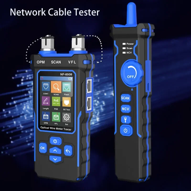 

Network Cable Tester NF-8508 LCD Digital Rechargeable Network Line Finder Wire Tracker PoE Checker Optical Wire Meter Lan Tester