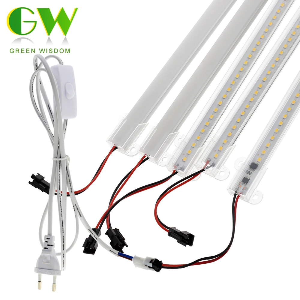 Smd2835 Led Tube Ac 220v 8w High Brightness Hard Rigid Led Strip Bar Lights  50cm 72leds Energy Saving Led Fluorescent Tubes Set - Led Bulbs & Tubes -  AliExpress