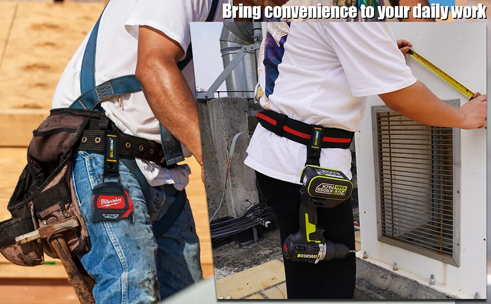 MELOTOUGH Maßbandhalter, Maßbandhalter, Bohrer, Schlagwerkzeug, Holster für Maßband, Bohrer, abgeschnittenes Werkzeug, 2 Stück – Detail 4