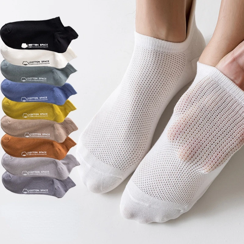 Xiaomi Socks Pure Cotton Summer Thin Boat Socks Men's Mesh Breathable Cotton Antibacterial Deodorant Sweat Absorption 3pcs/set