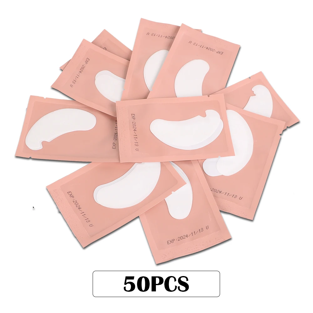 Gel Hydrogel Eye Mask Pad Set - 50 Pairs Lint-Free U-Shape Beauty Tool