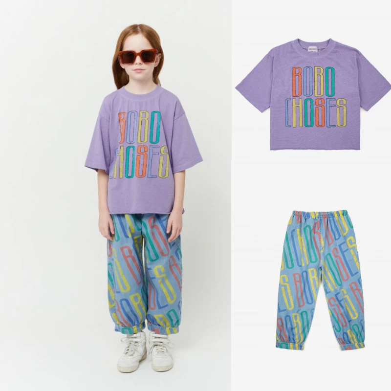 

Детская футболка с принтом, пуловер из чистого хлопка с эластичным поясом, одежда в Корейском стиле для девочек на лето, 2023