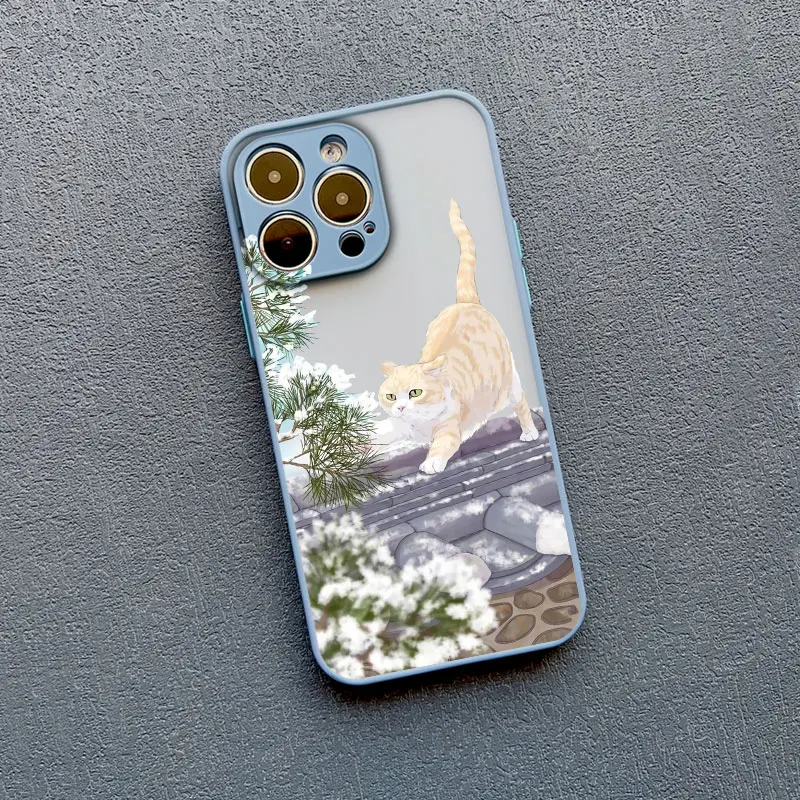 Luxuriöse Handyhülle mit niedlichem Katzenmotiv für iPhone 12 13 Mini Pro Max 17 16 11 15 14 Pro Max XS XR Plus – Blumen- und Tiermuster-Cover – Detail 3