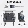Egg Chair, Rocking Double Egg Chair Outdoor Indoor, 2 Person Egg Loveseat Chair for Patio Balcony Porch Backyard (Grey) 2