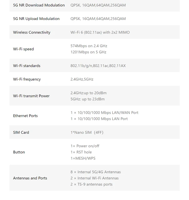 Tenda Routeur 5G NR SIM, Routeur Wi-FI 6 Mesh AX1800, Box 5G, Easy Mesh,  Plug&Play, 2 Ports Gigabit, Connecte Jusqu’à 128 Appareils, WPA3,  Compatible