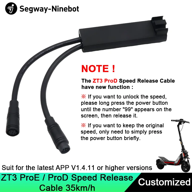 Cable Liberador De Limitador De Velocidad Para Patinete ZT3 Pro/ProE - Aumenta Velocidad Hasta 35 Km/h