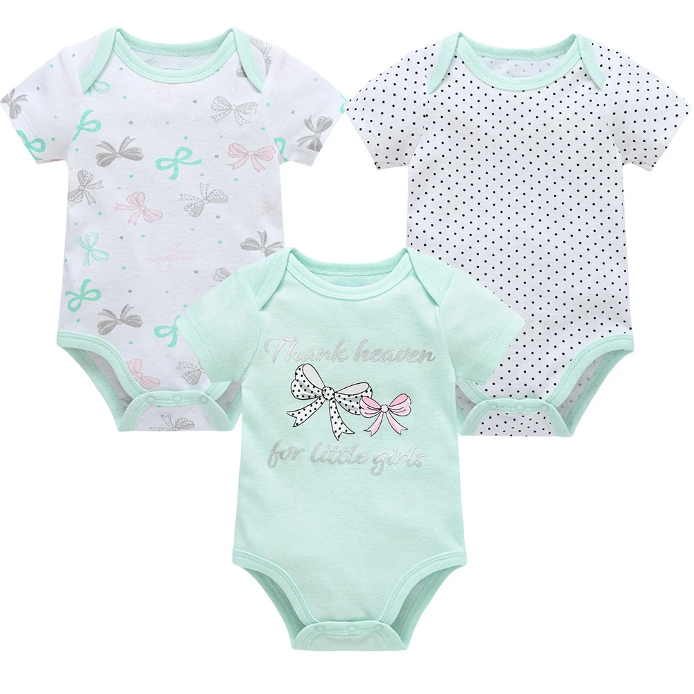 3 Pcs/lot Newborn Baby Boy Bodysuit 100% Cotton Short Sleeve 3M 6M 9M 12M Girls Clothes Cool Print Infant Jumpsuit 4