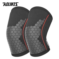 Premium 7mm Neoprene Knee Sleeves for Weightlifting, Squats, and Powerlifting (Black honeycomb)