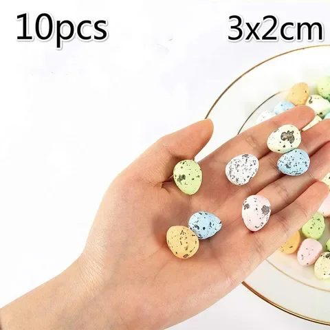 

100pcs Foam Easter Eggs Happy Easter Decoration Painted Bird Pigeon Eggs DIY Craft Kids Gift Favor Home Decor Easter Party