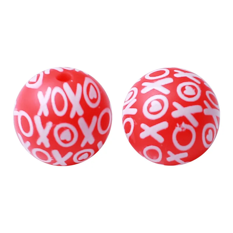 100pcs 15mm Silicone Round Beads Valentine's Day Baby Teether Beads Chew Toys DIY Pacifier Chain Jewelry Bracelet Accessories