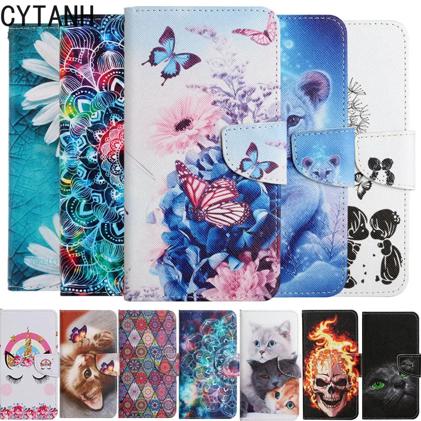 Custodia In Pelle Flip Phone Per Samsung Galaxy S22 S21 S20 Fe Ultra S10 S10E S9 S8 Plus Note20 Ultra Cat Butterfly Card Book Cover