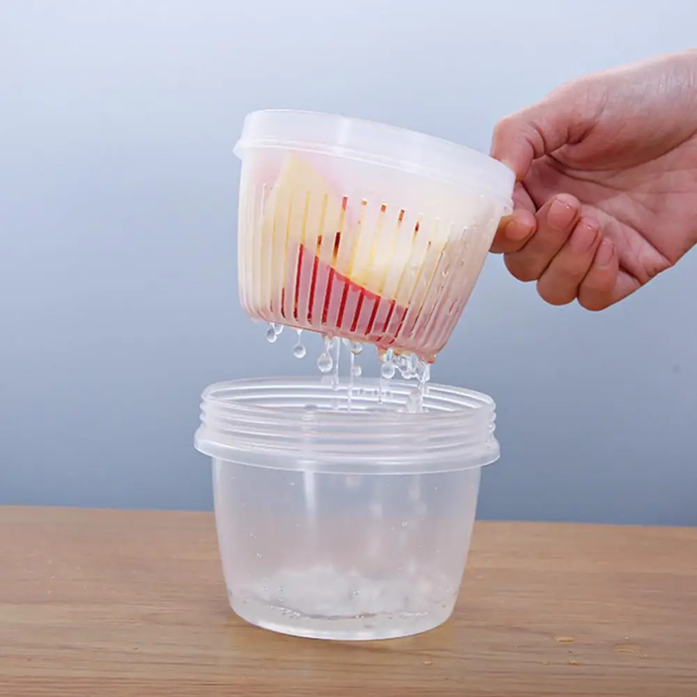 Onion Fruit Food Drain Storage Box Container Home Kitchen Double-layer Sealed Storage Bottles Jar Box 3