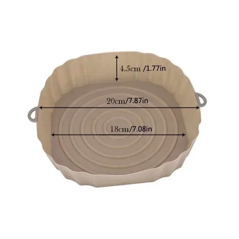 Air Fryer Accessories Reusable Silicone Pot Oven Baking Tray Basket Pizza Fried Chicken Grill Pan Mat