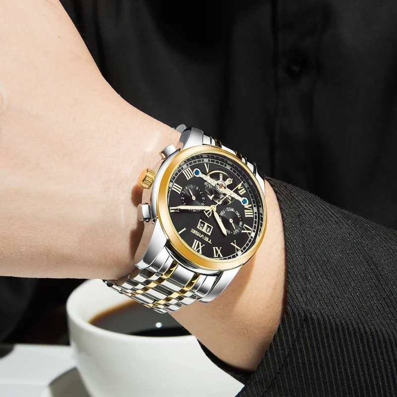 Tevise mechanical watch for man classic business design watches wrist mens Fashion luxury