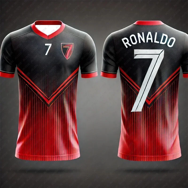 thumbnail image 1 of Camiseta de manga corta de verano 24/25 para hombre, con estampado 3D de Cristiano Ronaldo n.º 7, transpirable, cómoda y absorbente del sudor, de manga corta, 1 of 4