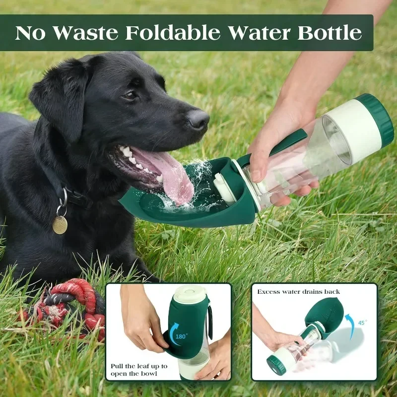Dog Water Bottle Portable Dog Cat Puppy Pet Water Dispenser Feeder with Drinking Cup and Food Container Leak Proof for Outdoor 4