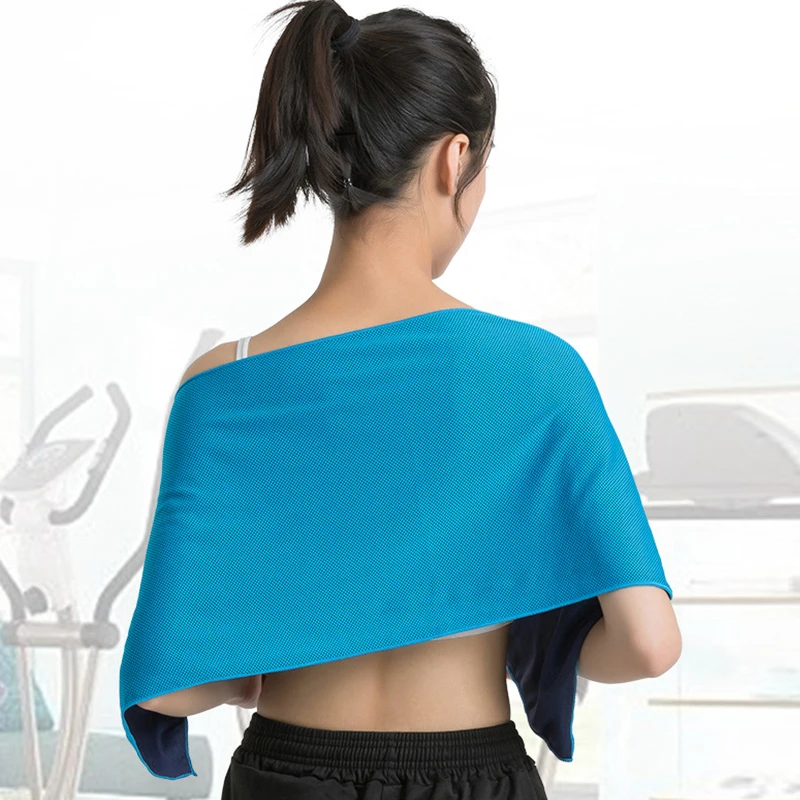 Portable Sport Towel with Mini Silicon Gel Set Cold Towel Microfiber Quick Drying Sports Cooling Ice Running Yoga Gym Club